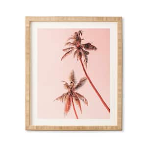"Sunset Palm Trees" by Gale Switzer Bamboo Framed Nature Art Print 14 in. x 16.5 in.