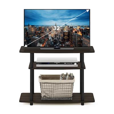 Turn-N-Tube 31.5 in. Dark Brown Particle Board TV Stand Fits TVs Up to 32 in. with Open Storage
