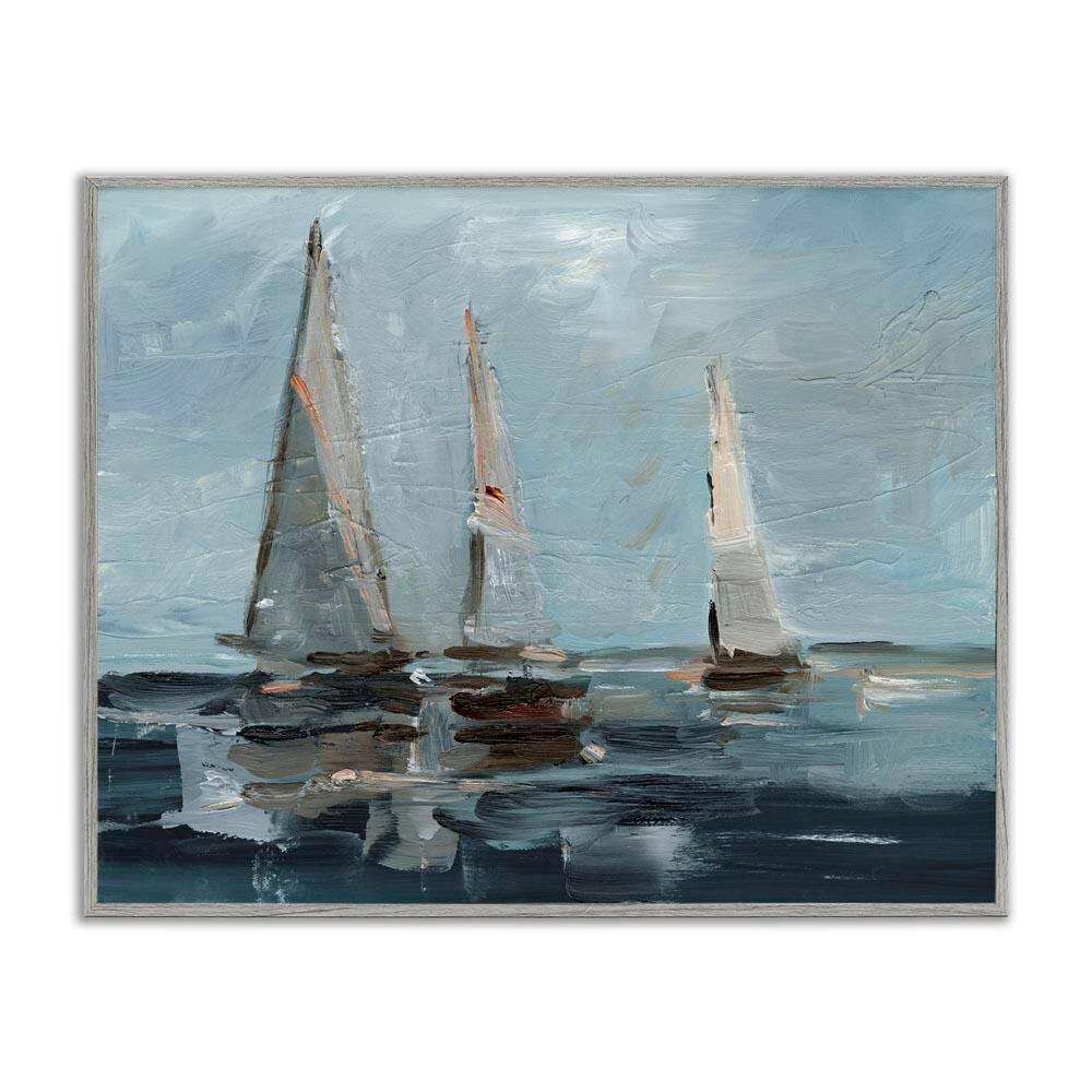 Moody Sailboats Maritime by Ethan Harper Gray Framed Typography Giclee Art Print 24 in. x 30 in. price history on PriceWatchPro
