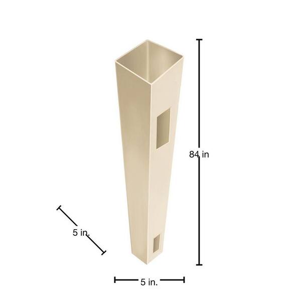Barrette Outdoor Living 5 in. x 5 in. x 7 ft. Sand Vinyl Fence End/Gate Post (B)