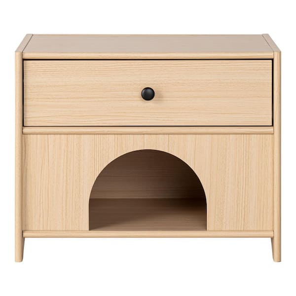Elia Natural 18 in. Pet-Friendly Accent Cabinet with 1 Drawer