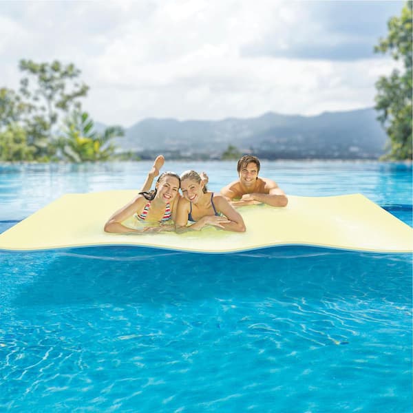 12' x 5' No Inflate UV-Resistant Water Pad Pool Lake Float, Yellow 91575VM  - The Home Depot
