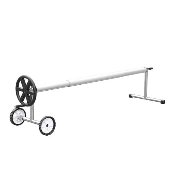 SunHeater Stainless Steel InGround Pool Solar Blanket Roller with Large Hand Crank Wheel SPAGCR1T