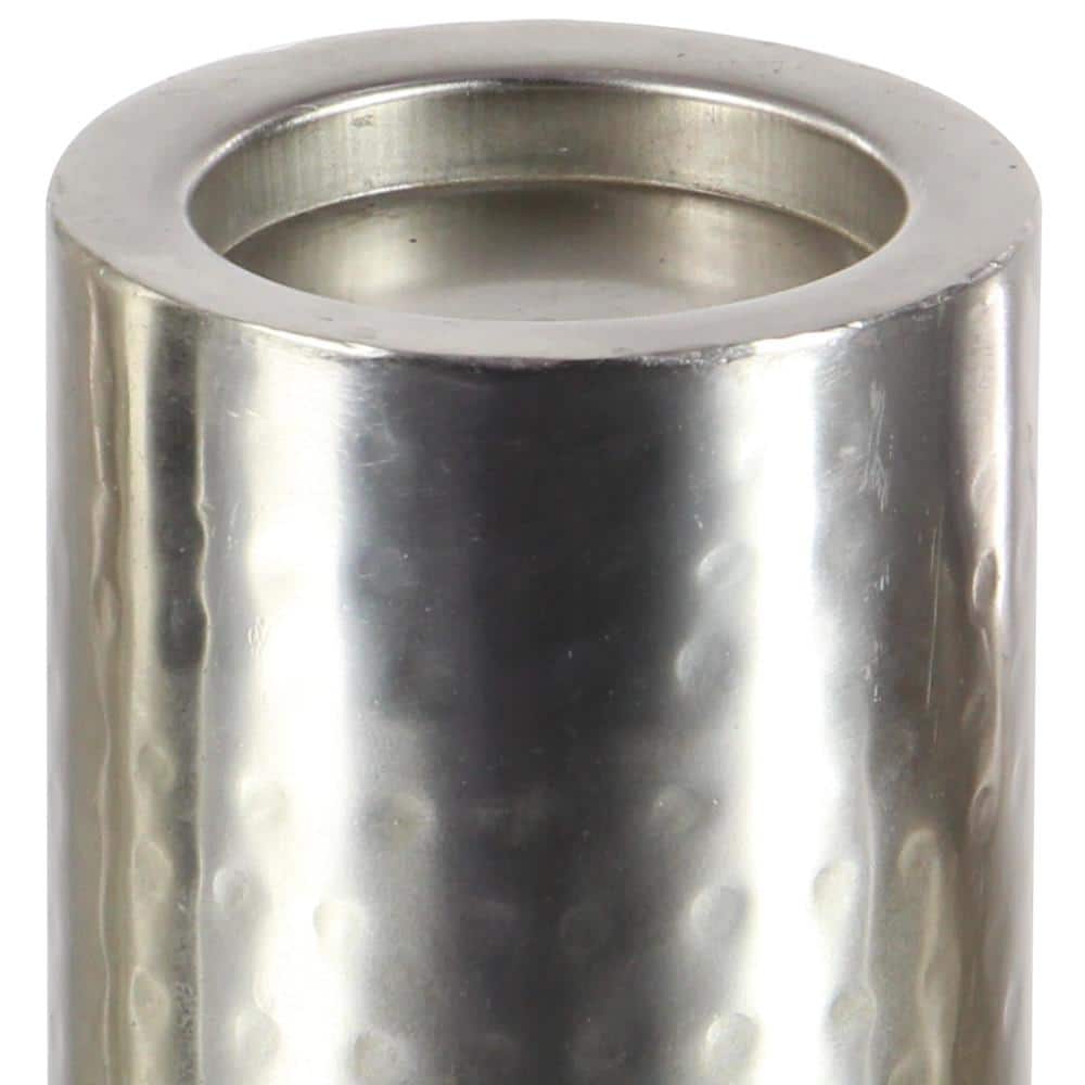 Silver Iron Industrial Candle Holder Set of 3