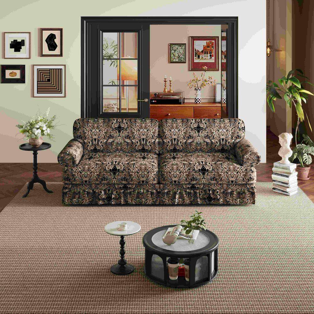 83 in. Square Arm Velvet L-Shaped Sofa in Brown price history on PriceWatchPro