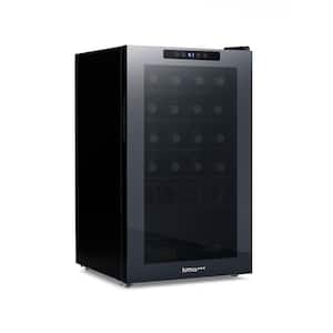 Luma 16.9 in. Single Zone 24-Bottle Beverage and Wine Cooler Fridge in Black Mirrored w/Double-Layer Temp Glass