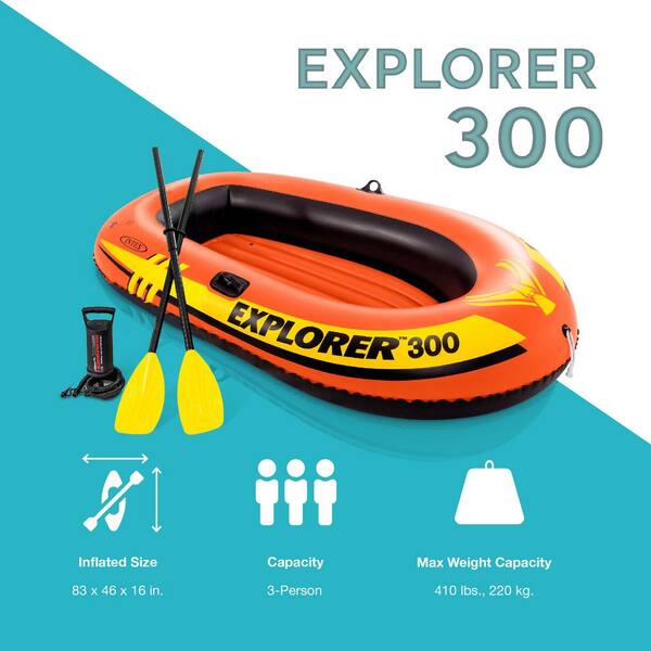 エア ボート　explorer300 Intex Explorer 300 Inflatable 3 Person Boat with Air Pump