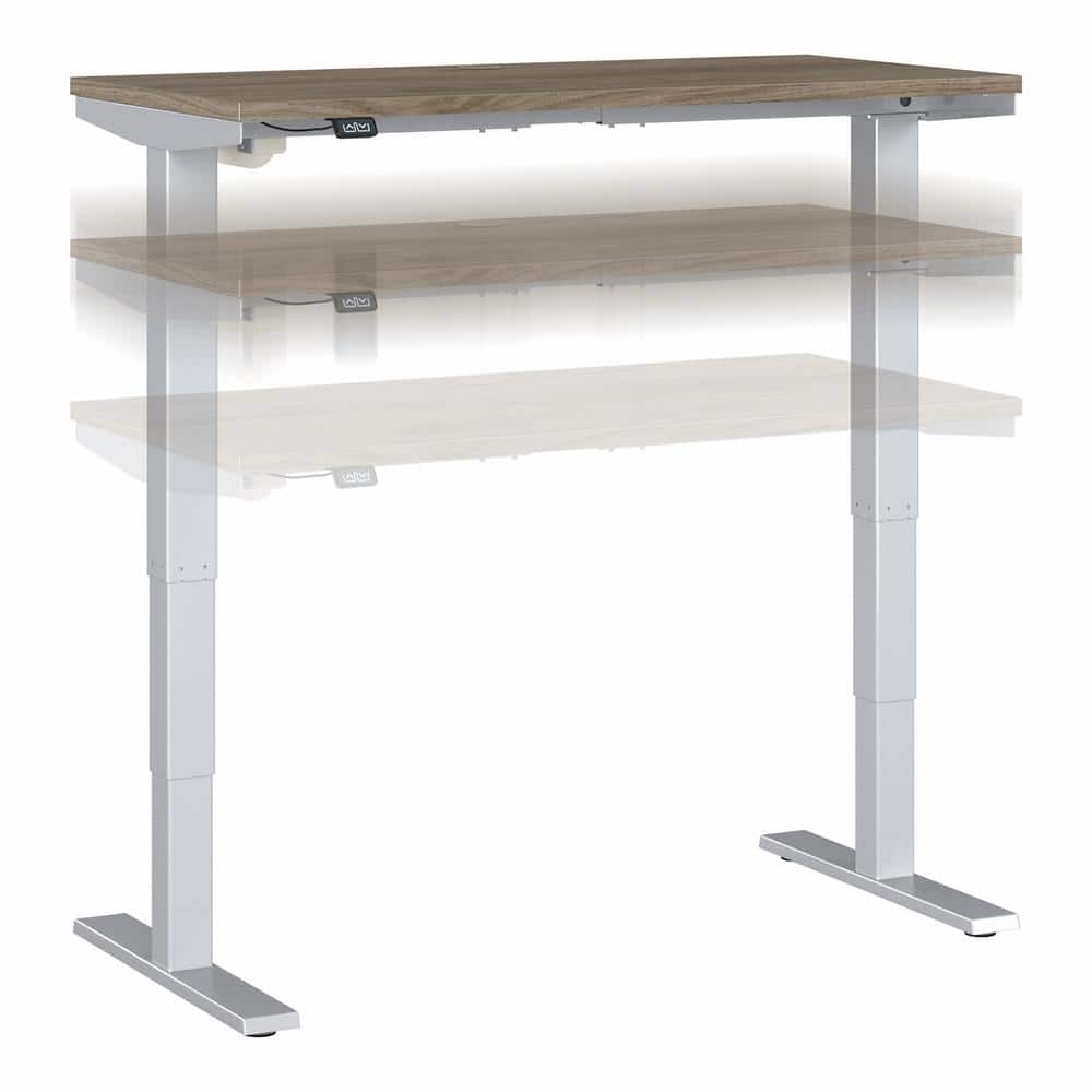 Bush Furniture Move 40 Series 47.6 in. Rectangular Modern Hickory/Cool Gray  Metallic Desk with Adjustable Height M4S4824MHSK - The Home Depot