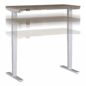 Move 40 Series 47.6 in. Rectangular Modern Hickory/Cool Gray Metallic Desk with Adjustable Height