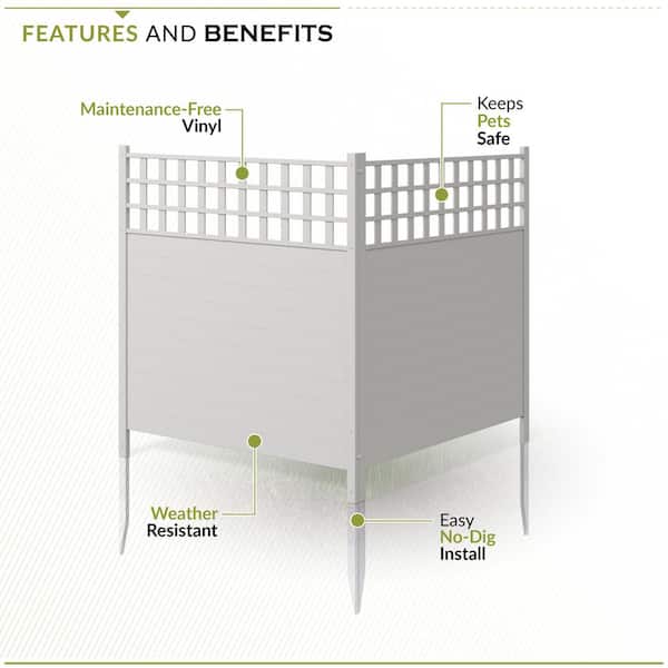 Zippity Outdoor Products 4 ft. x 3.5 ft. Keswick Vinyl Privacy Fence Panel and Screen Kit (2-Pack)