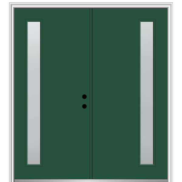 MMI Door 72 in. x 80 in. Viola Left-Hand Inswing 1-Lite Frosted Painted Fiberglass Smooth Prehung Front Door on 4-9/16 in. Frame