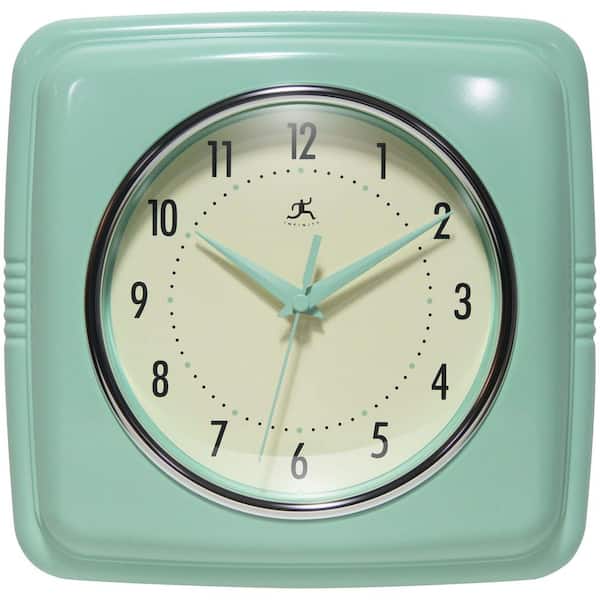 Infinity Instruments Square Retro Pastel Green Wall Clock