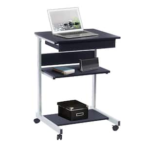 21.5 in. Rectangular Graphite Wood 1 Drawer Computer Desk with Storage and Wheels