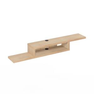 Indo 60 in. Marcy Oak Floating TV Stand Fits TVs Up to 66 in. with Wall Mount Feature