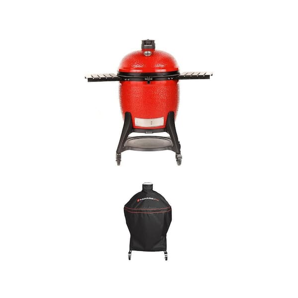 Big Joe III 24 in. Charcoal Grill with Cart, Shelves, Tool and 24 in. Grill Cover Combo