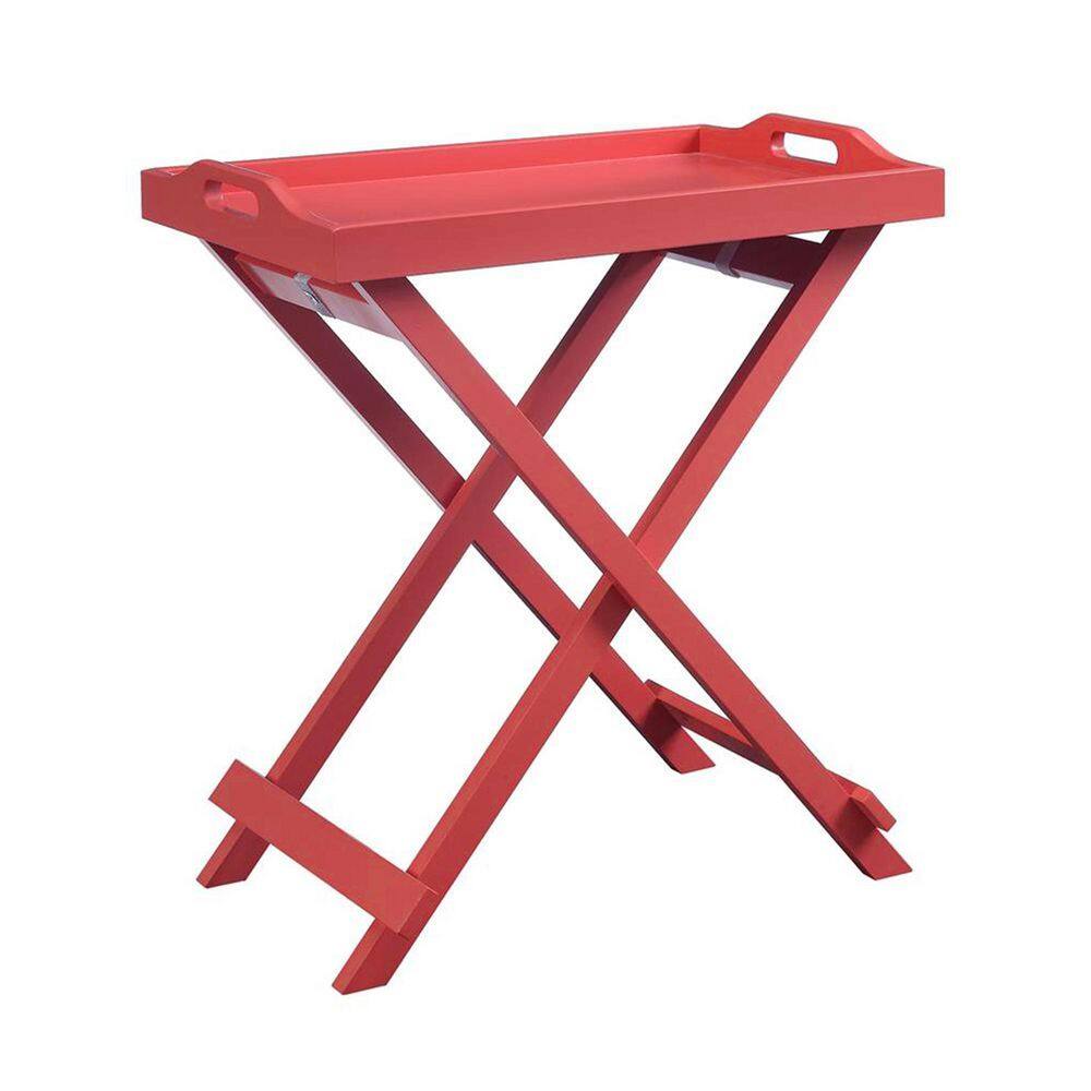 Designs2Go 22 in. Espresso Standard Rectangle Folding Tray End Table - thumbnail 2