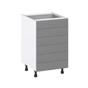 21 in. W X 34.5 in. H X 24 in. D Bristol Painted Slate Gray Shaker Assembled Base Kitchen Cabinet with 6-Drawer
