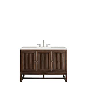 Athens 48 in. W x 23.5 in. D x 34.5 in. H Bath Vanity in Mid Century Acacia with Eternal Serena Quartz Top