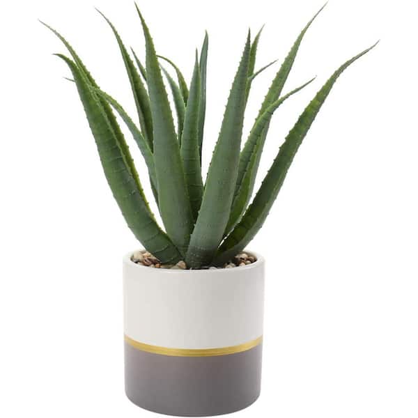 Cubilan 12 in. Green Artificial Plants Fake Agave Aloe Plants in Pot