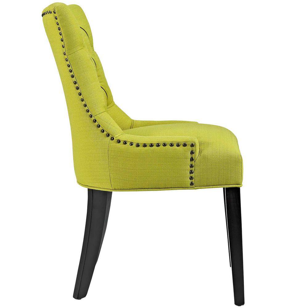 Regal Black Wood Parsons Side Chair with Tufted Upholstery