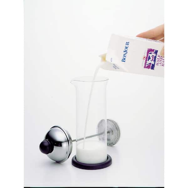 BonJour Caffe Froth Monet Hand-Pump Milk Frother with Lid and
