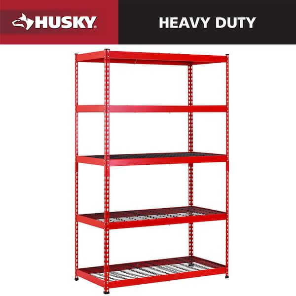 5-Tier Heavy Duty Steel Garage Storage Shelving Unit in Red (48 in. W x 78 in. H x 24 in. D)