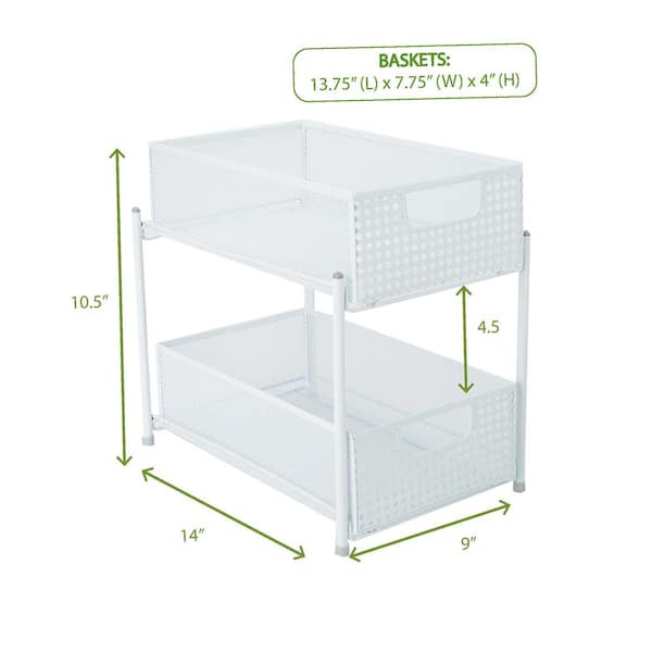 Honey-Can-Do White Steel Stacking Cabinet Shelf Organizers (2-Pack)  KCH-09424 - The Home Depot