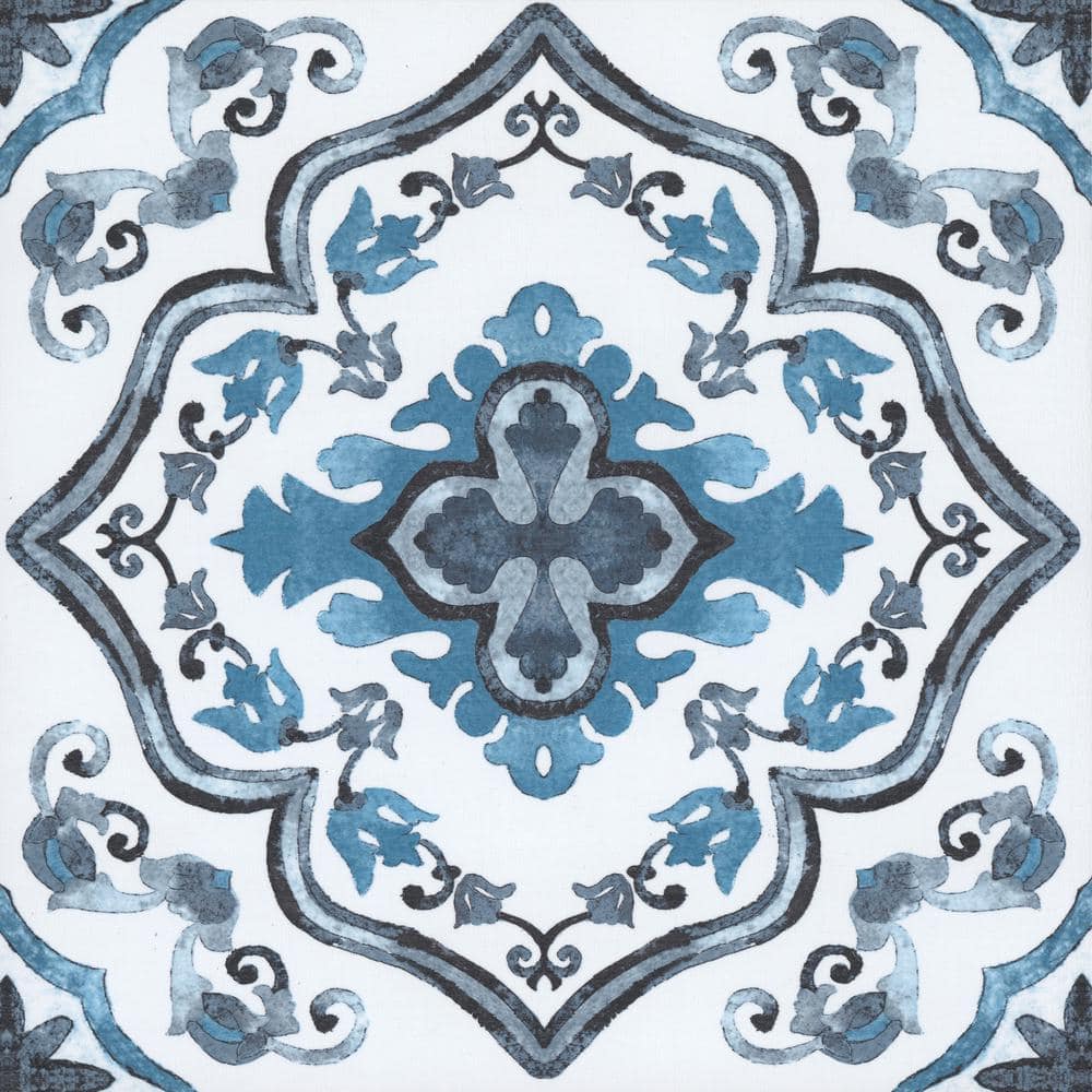 Armenian Tile Vinyl Floor Mats, Blue and White - 2 Sizes — Paradigm Texas
