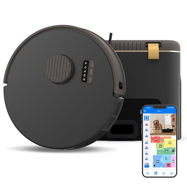Bio Robot Vacuum & Mop with Smart Navigation in Rock Black, with Odor Filtering 100-Day Dock, Made of Bio-Based Plastic