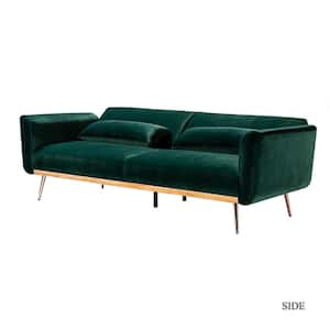 Cartier 83 in. Flared Arm 3-Seater Reclining Sofa in Green