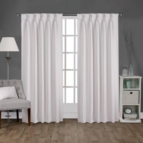 Exclusive Home Curtains Sateen Vanilla Solid Woven Room Darkening Double Pinch Pleat Hidden Tab Curtain 30 In W X 96 In L Set Of 2 Eh44 01 2 96p