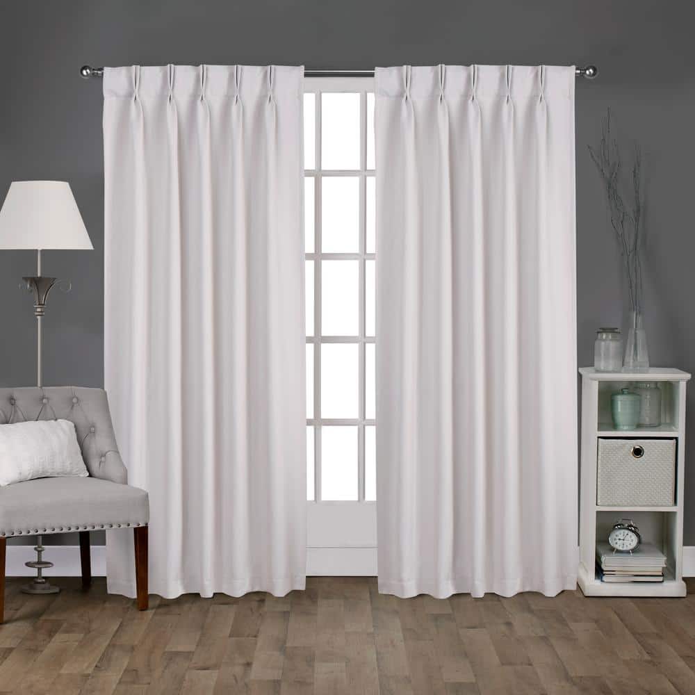 Sateen Vanilla Solid Woven Room Darkening Double Pinch Pleat / Hidden Tab Curtain, 30 in. W x 84 in. L (Set of 2) price history on PriceWatchPro