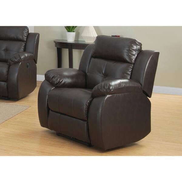 AC Pacific Troy Espresso Transitional Faux Leather Power Reclining Chair