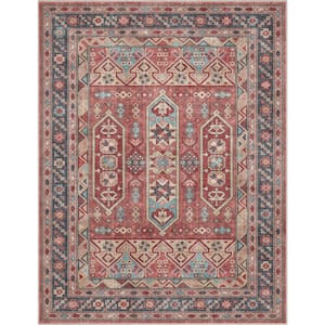 Red 7 ft. 7 in. x 9 ft. 10 in. Apollo Praha Vintage Global Tribal Area Rug