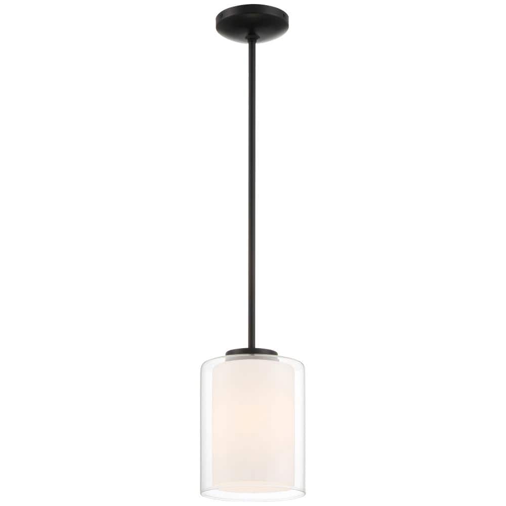 Seville 8.5" Matte Black Globe Pendant with Opal Diffuser