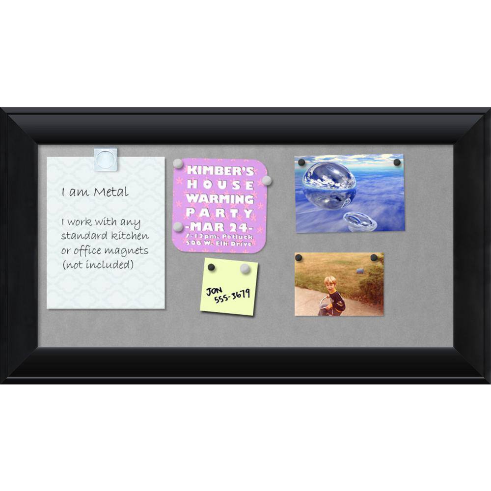 Nero Black Wood Framed Magnetic Board 30 x 19 in.