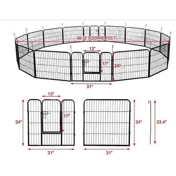 Large barrier clearance metal dog pen