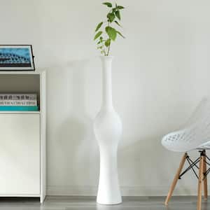 42.5 in. White Ceramic Unique Style Floor Vase for Entryway Dining or Living Room