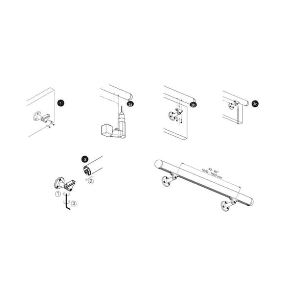 Dolle Prova PA9 Anthracite Wall Bracket for Handrail