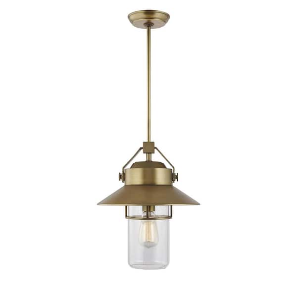 Generation Lighting Boynton 1-Light Painted Distressed Brass Outdoor Hanging Pendant Lantern