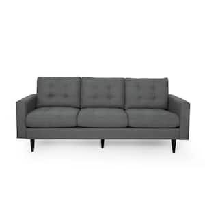 Adderbury 82.75 in. Dark Grey Solid Fabric 3-Seat Lawson Sofa