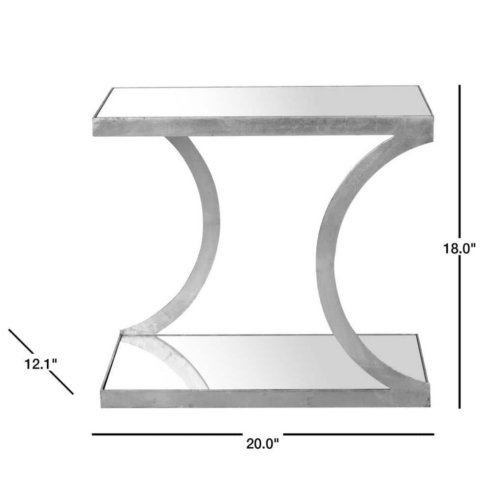 Elegant Sullivan Silver Mirrored Rectangular Accent Table