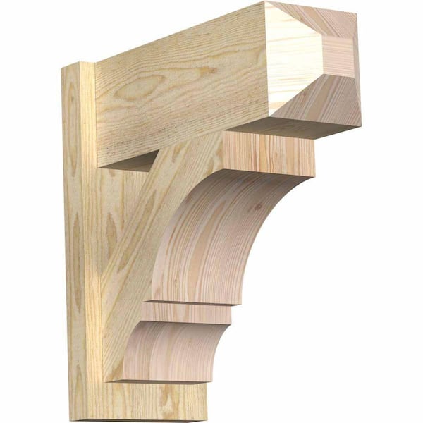 Ekena Millwork 8 in. x 20 in. x 20 in. Douglas Fir Balboa Craftsman Rough Sawn Outlooker