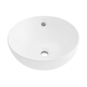 Sublime Ceramic Round Vessel Sink in Matte White