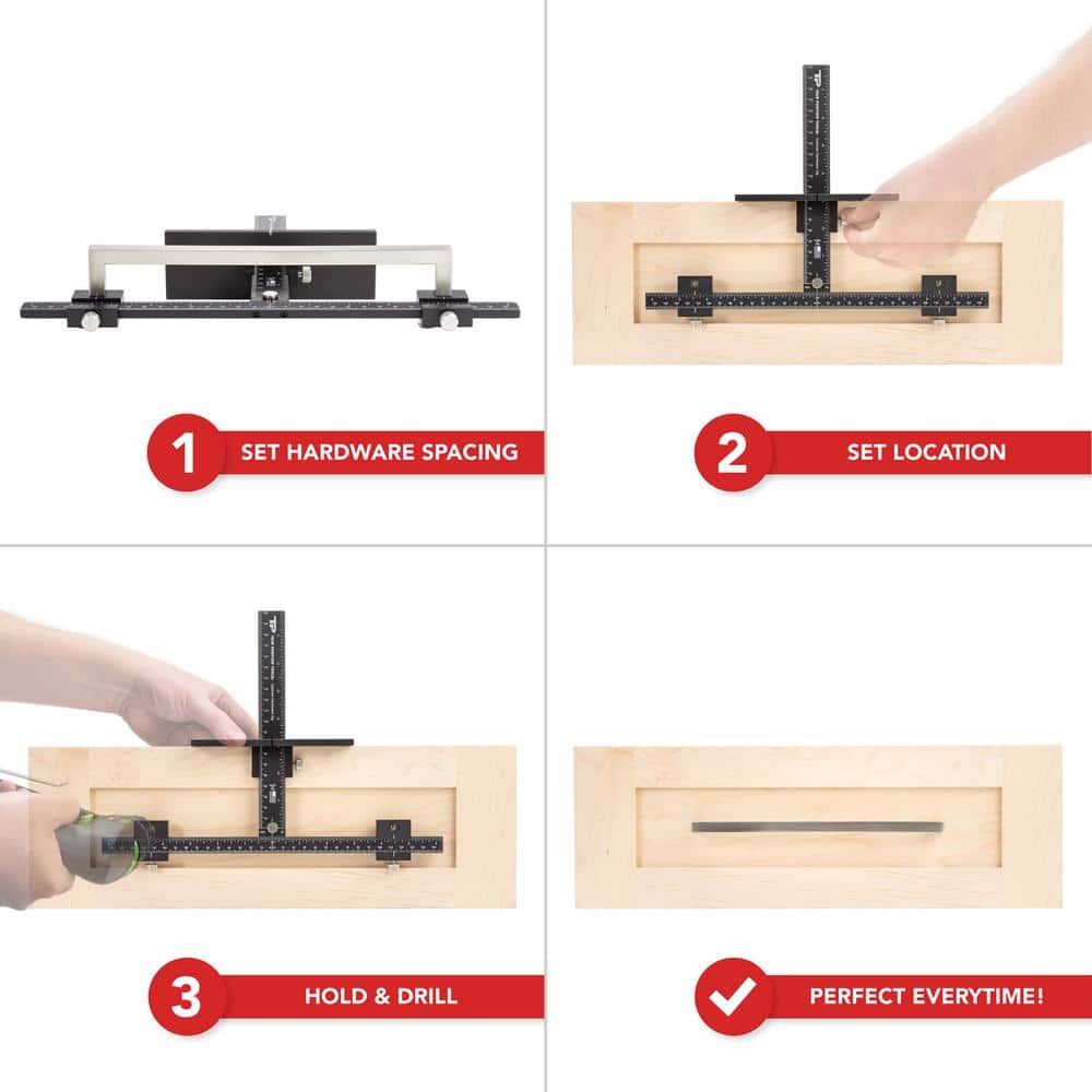 Precision Black Aluminum Cabinet Hardware Jig