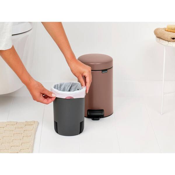 Brabantia NewIcon 0.8 Gal. (3 l) Satin Taupe Step-On Trash Can