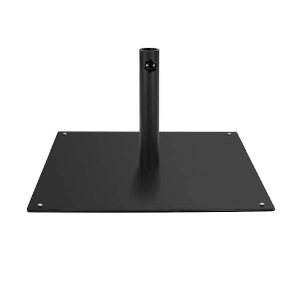 35 lb. Steel 20 in. Square Patio Umbrella Base with 4 Adjustable Footpads in Black