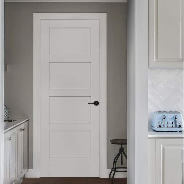 32 in. x 80 in. MODA Primed PMP1044 Solid Core Wood Interior Door Slab