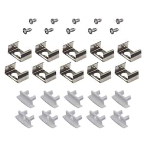 Recess Mount Grey Tape Light Channel Accessory Pack LED Mounting Hardware (10-Pack)