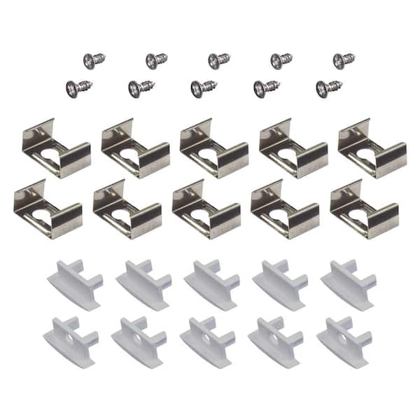 Armacost Lighting Recess Mount Grey Tape Light Channel Accessory Pack LED Mounting Hardware (10-Pack)